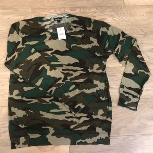 JCrew Camouflage Teddie Sweater NWT, Size L
